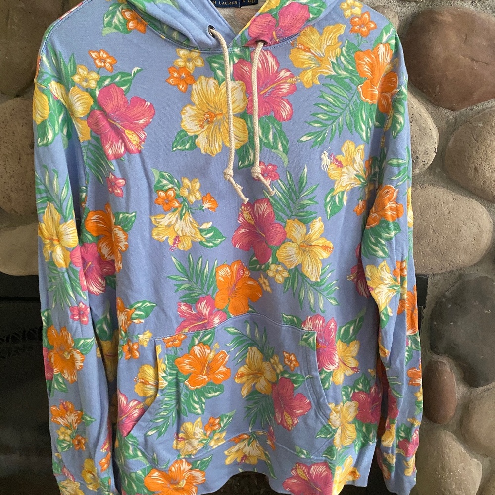Hawaiian Print Ralph Lauren Hoody Sweatshirt